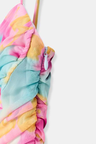 PRINTED TULLE MIDI DRESS - only one by Zara - Image 5