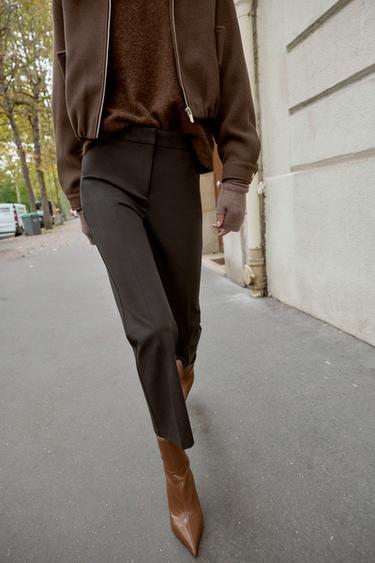 PANTALON LÉGÈREMENT ÉVASÉ - Marron de Zara - Image 3