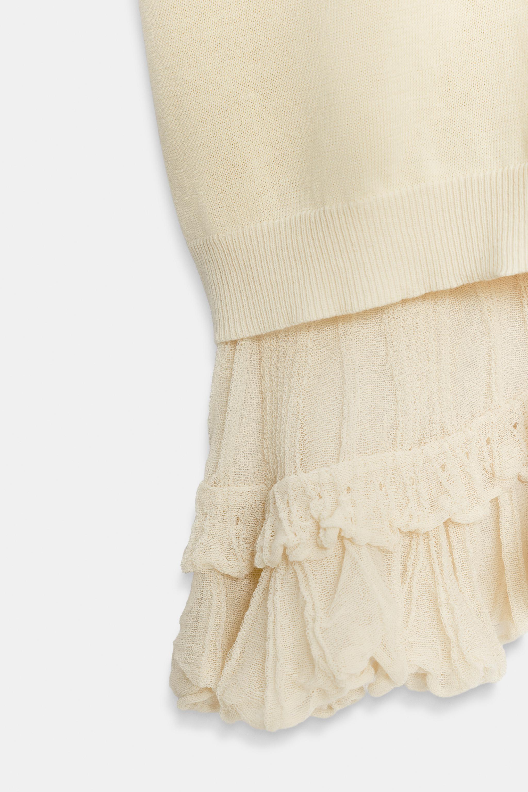 Женские жилеты Zara LONG COMBINATION KNIT VEST — фото 6