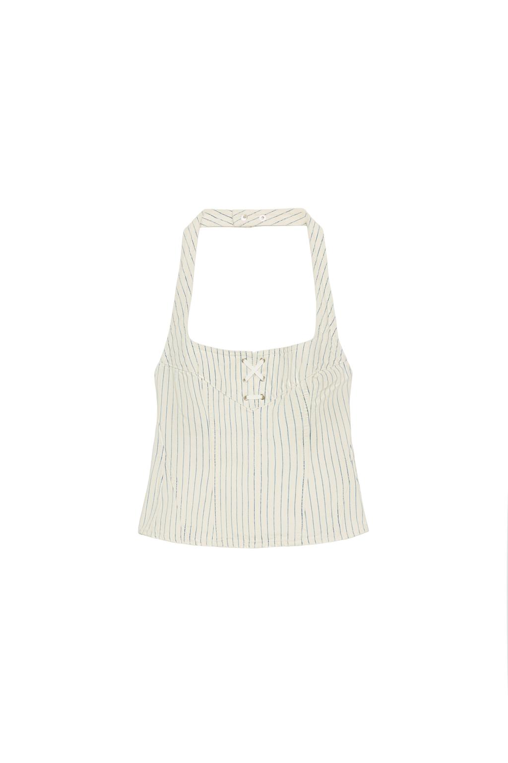 STRIPED HALTER TOP - image 3