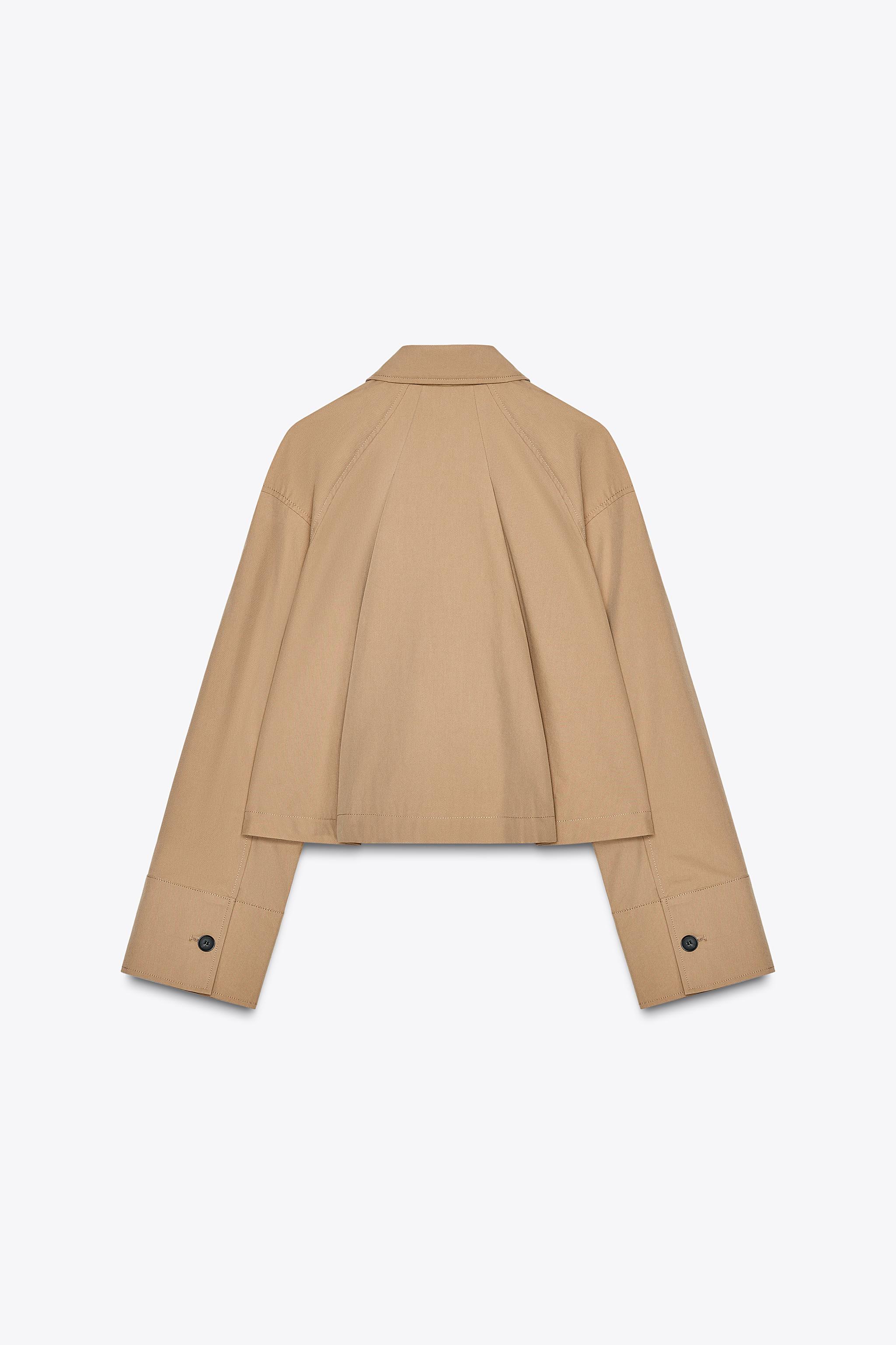 新品タグ付　ZARA ケープショートコートグレー S-M サイズ ショートケープトレンチコート - タバコ | ZARA Japan / 日本