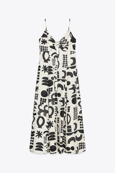 PRINTED CUT-OUT DRESS - Black / White by Zara - Image 7