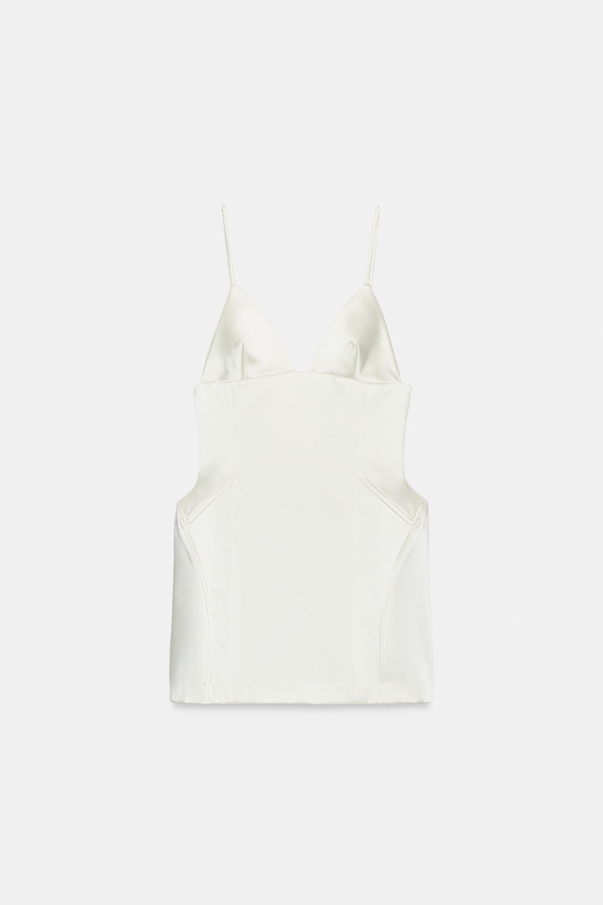 Женские платья Zara SATIN EFFECT VOLUMINOUS MINI DRESS — фото 4