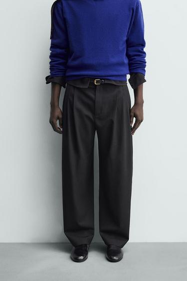 BUKSER MED LÆG OG ULD - Sort fra Zara