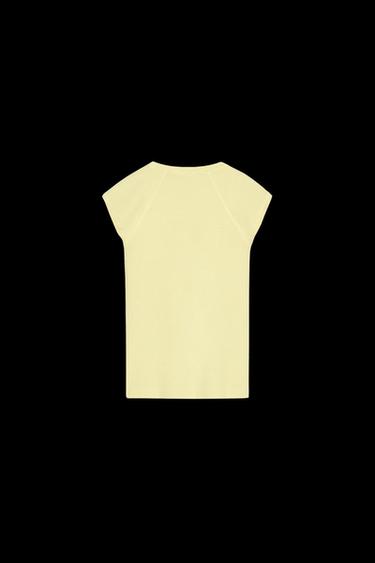 T-SHIRT AUS GEWASCHENER BAUMWOLLE - Gelb von Zara
