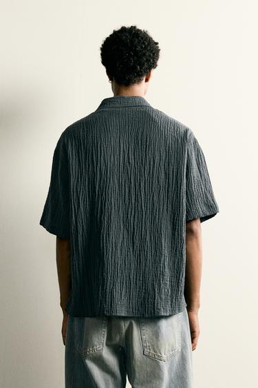 CHEMISE RELAXED FIT À EFFET RELIEF - Bleu de Zara - Image 2