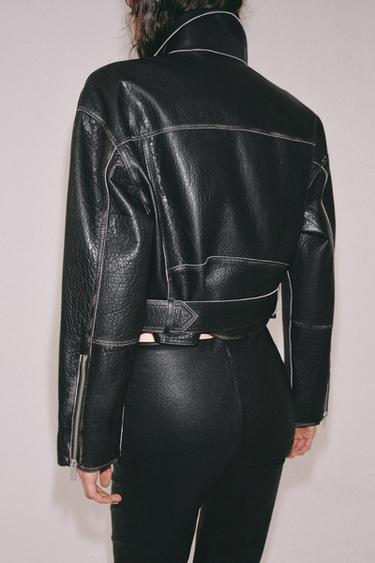 ZW COLLECTION LIMITED EDITION LEATHER BIKER JACKET - Black by Zara - Image 2