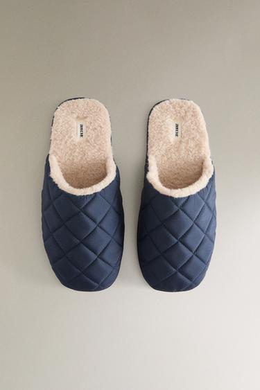 CHAUSSONS MATELASSÉS CHAUDS - Bleu marine de Zara - Image 4