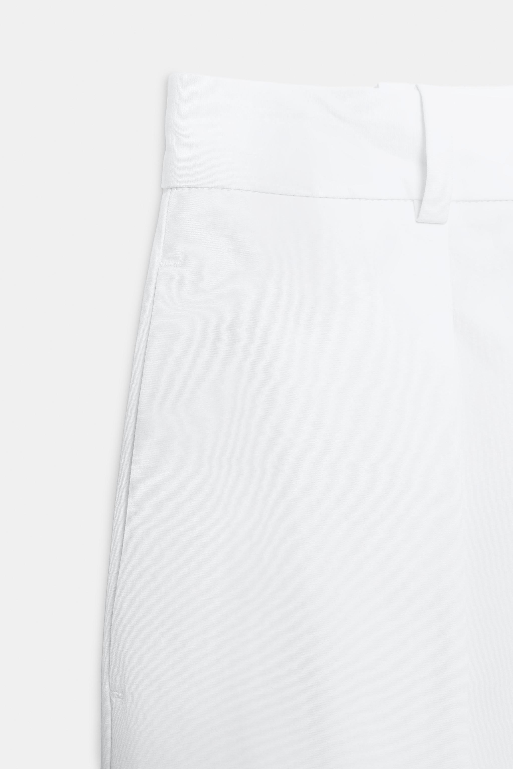 POPLIN PLEATED PANTS