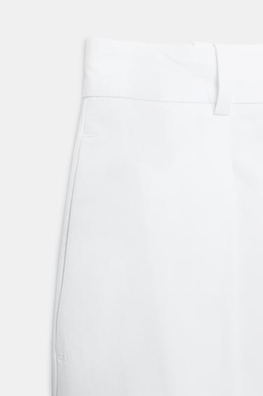 POPLIN TROUSERS WITH DARTS - White by Zara - Image 7