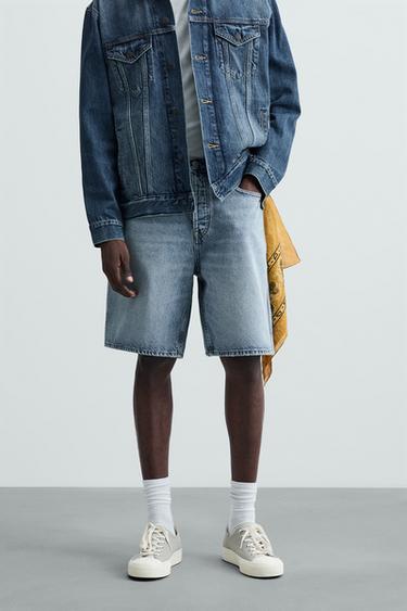 BERMUDA DENIM STRAIGHT FIT - Azul medio de Zara