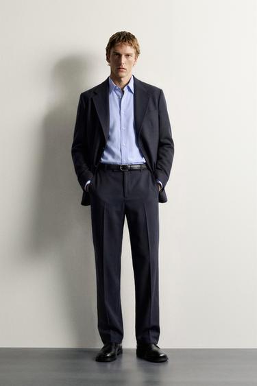 Zara AARON LEVINE X ZARA 100% 羊毛西裝褲 - 海藍色