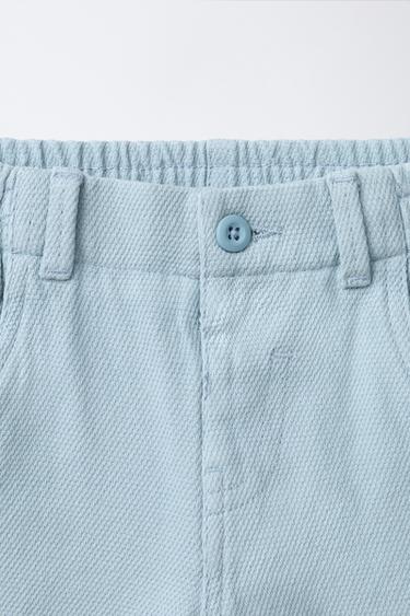 PANTALON BALLOON WAFFLE - Bleu de Zara - Image 2