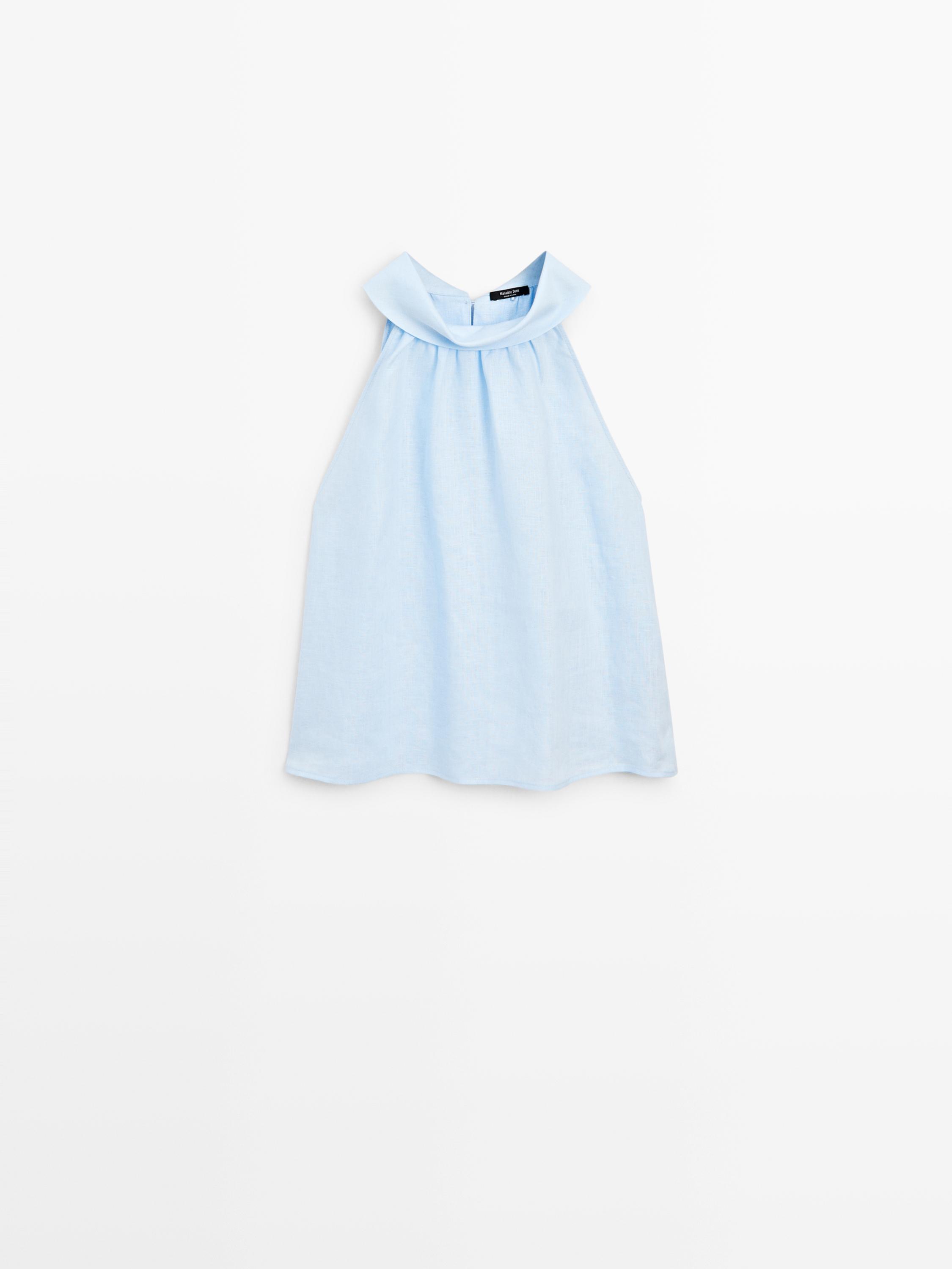 Collier halter haut 100% lin