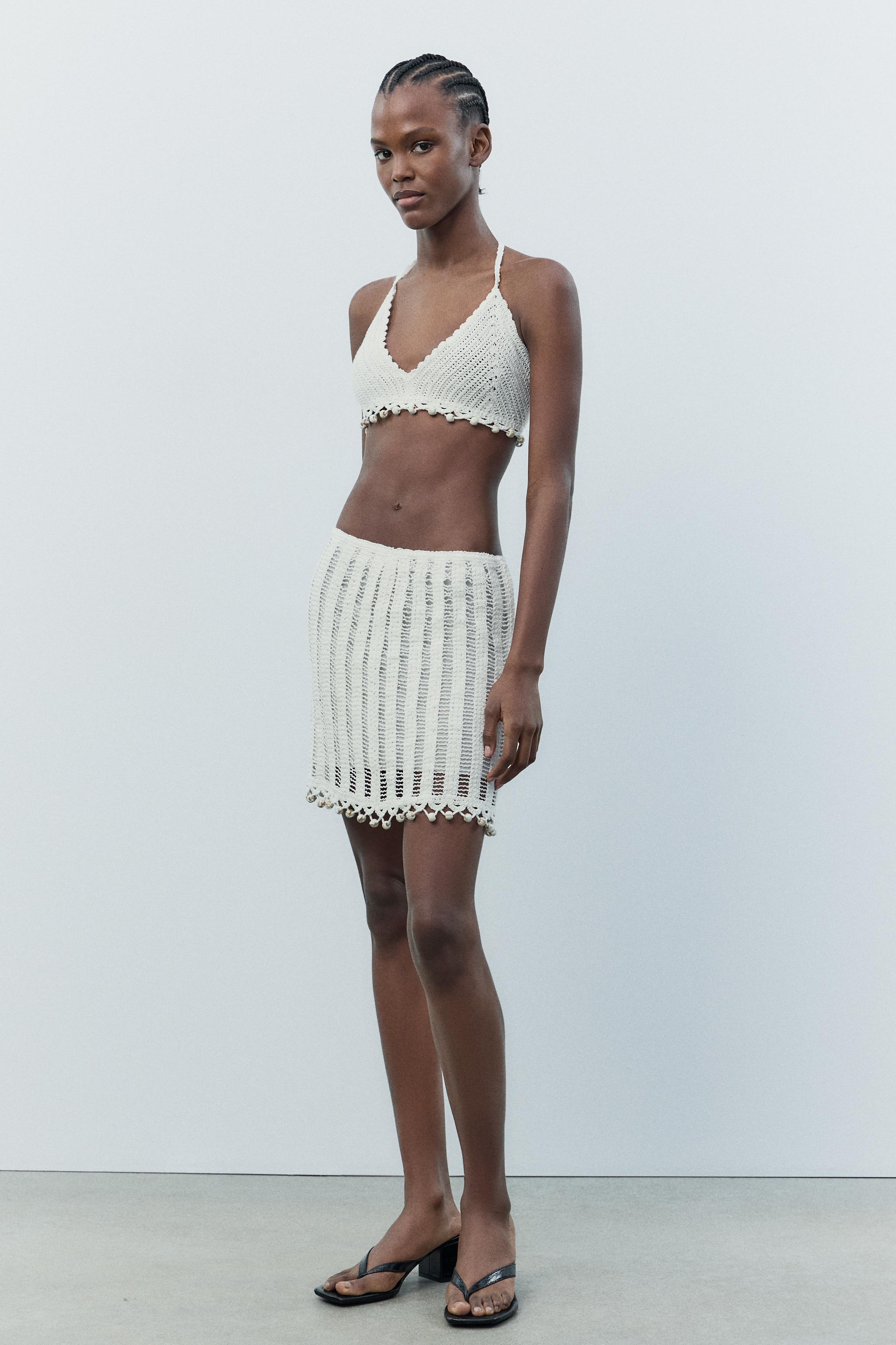 SHORT CROCHET SKIRT White ZARA Australia