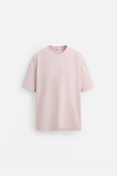 Zaras T-SHIRT AV BASMODELL MED NORMAL PASSFORM - Ljusrosa