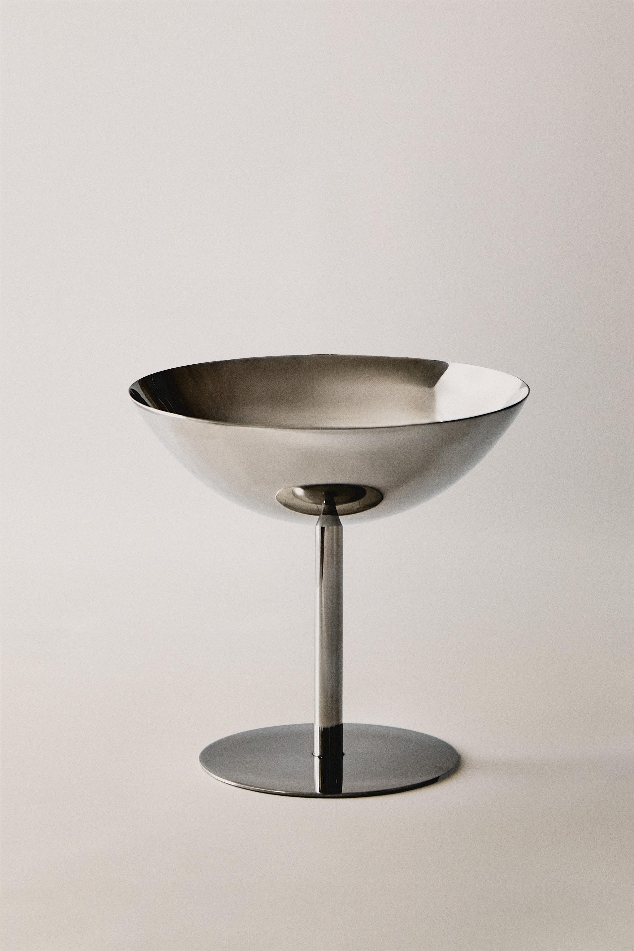 TALL STAINLESS STEEL ICE-CREAM CUP — Silver