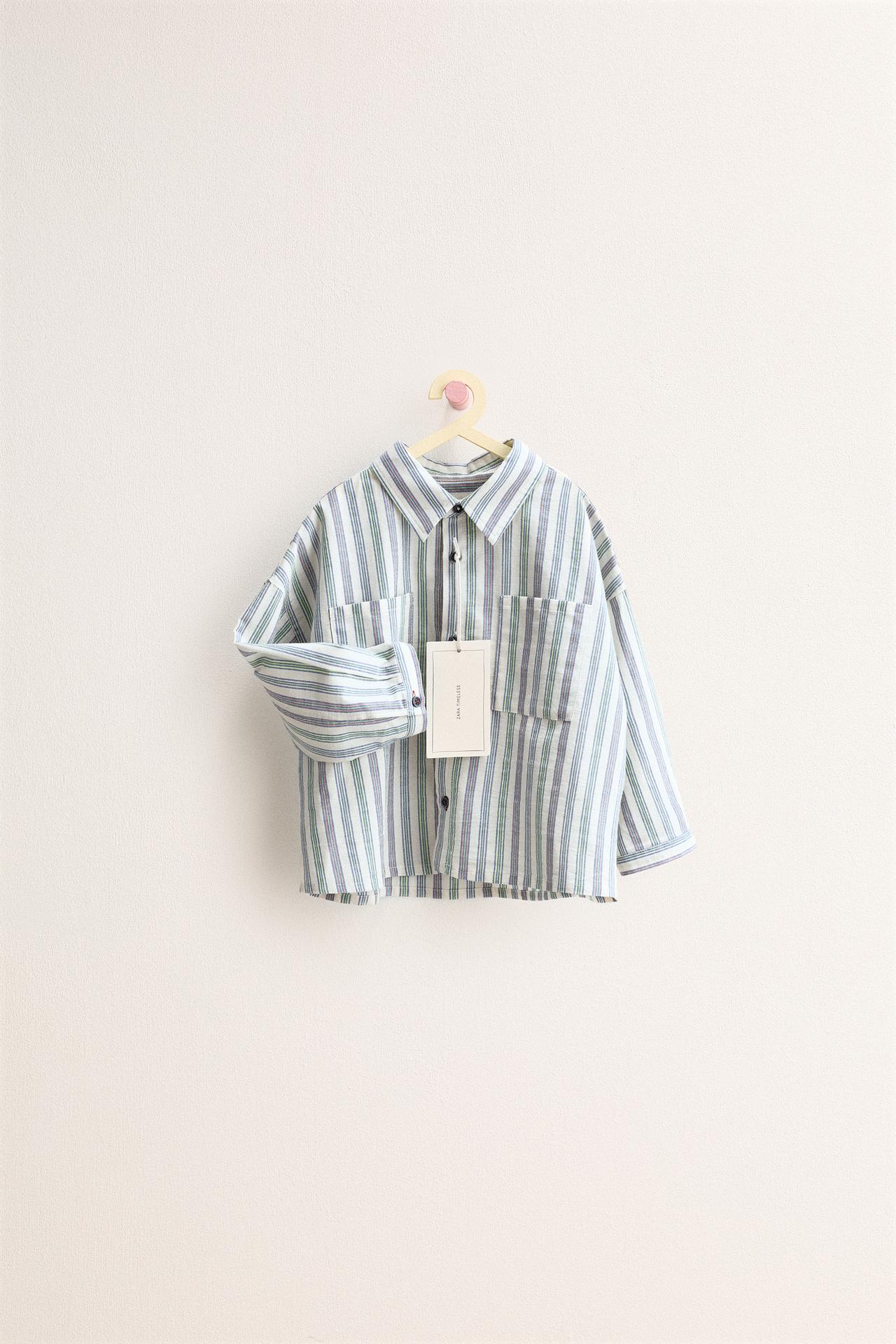 ZARA TIMELESS - РУБАШКА В ПОЛОСКУ С КАРМАНОМ
