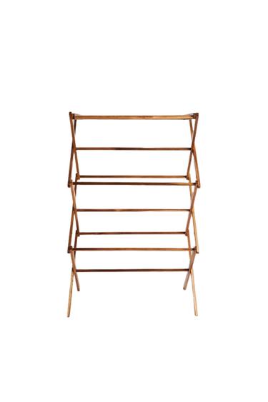 VERTICAL FOLDING WOODEN DRYING RACK - Light beige by Zara