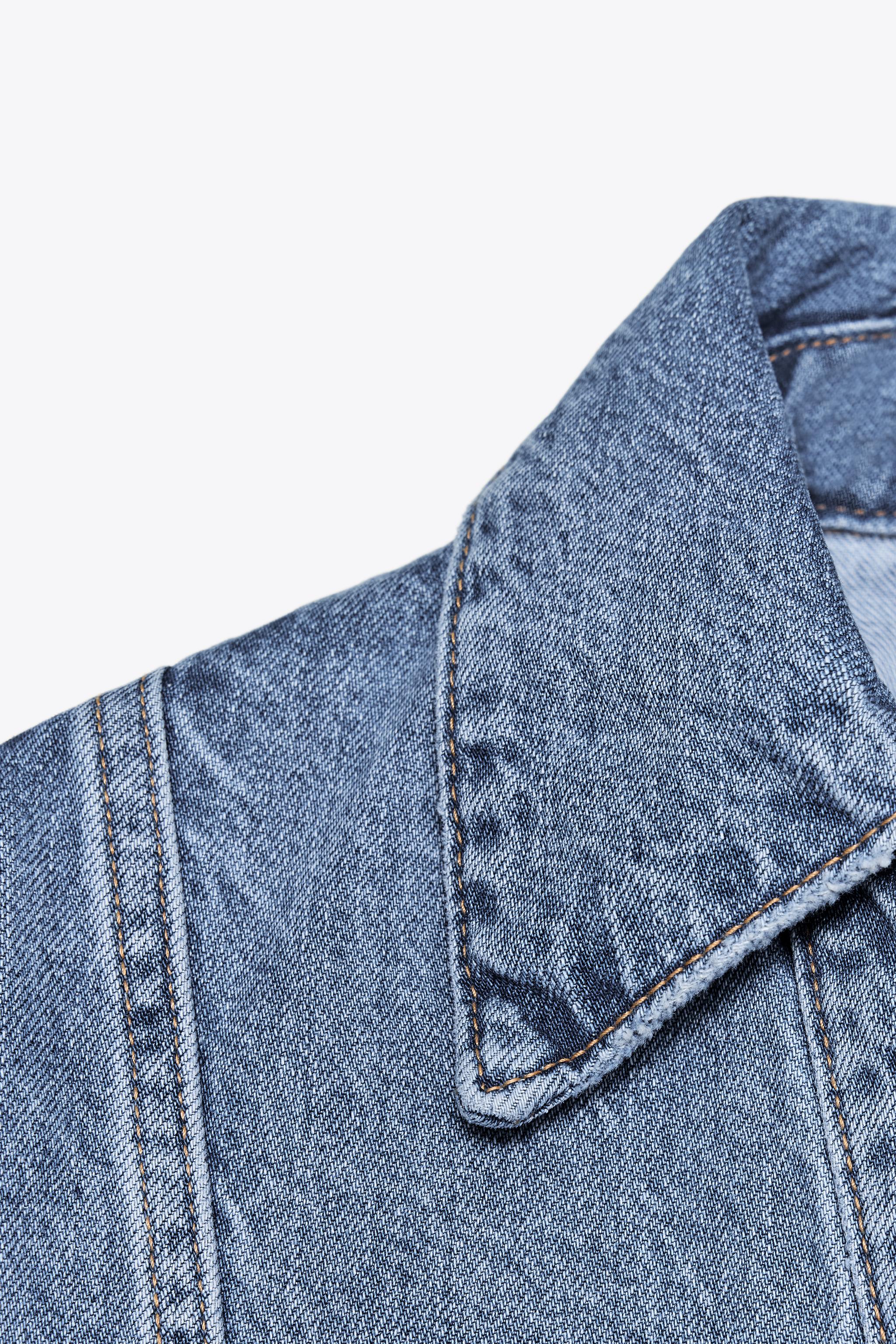 Z1975 クロップドデニムシャツ - ミディアムブルー | ZARA Japan