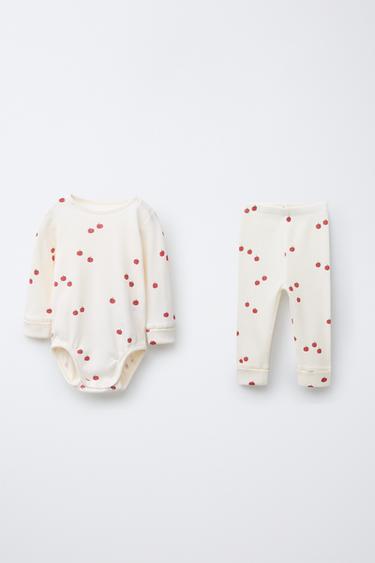 PACK BODY Y LEGGING WAFFLE TOMATES - Crudo de Zara