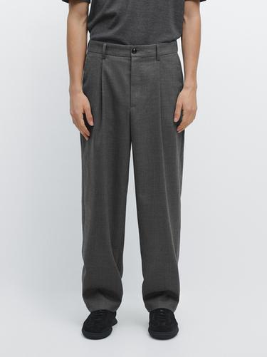 Zara Relaxed fit darted cool wool blend trousers - Gray