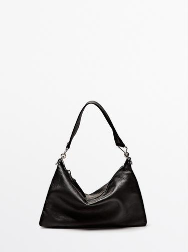Zara Small nappa leather bag with compartments - Black
