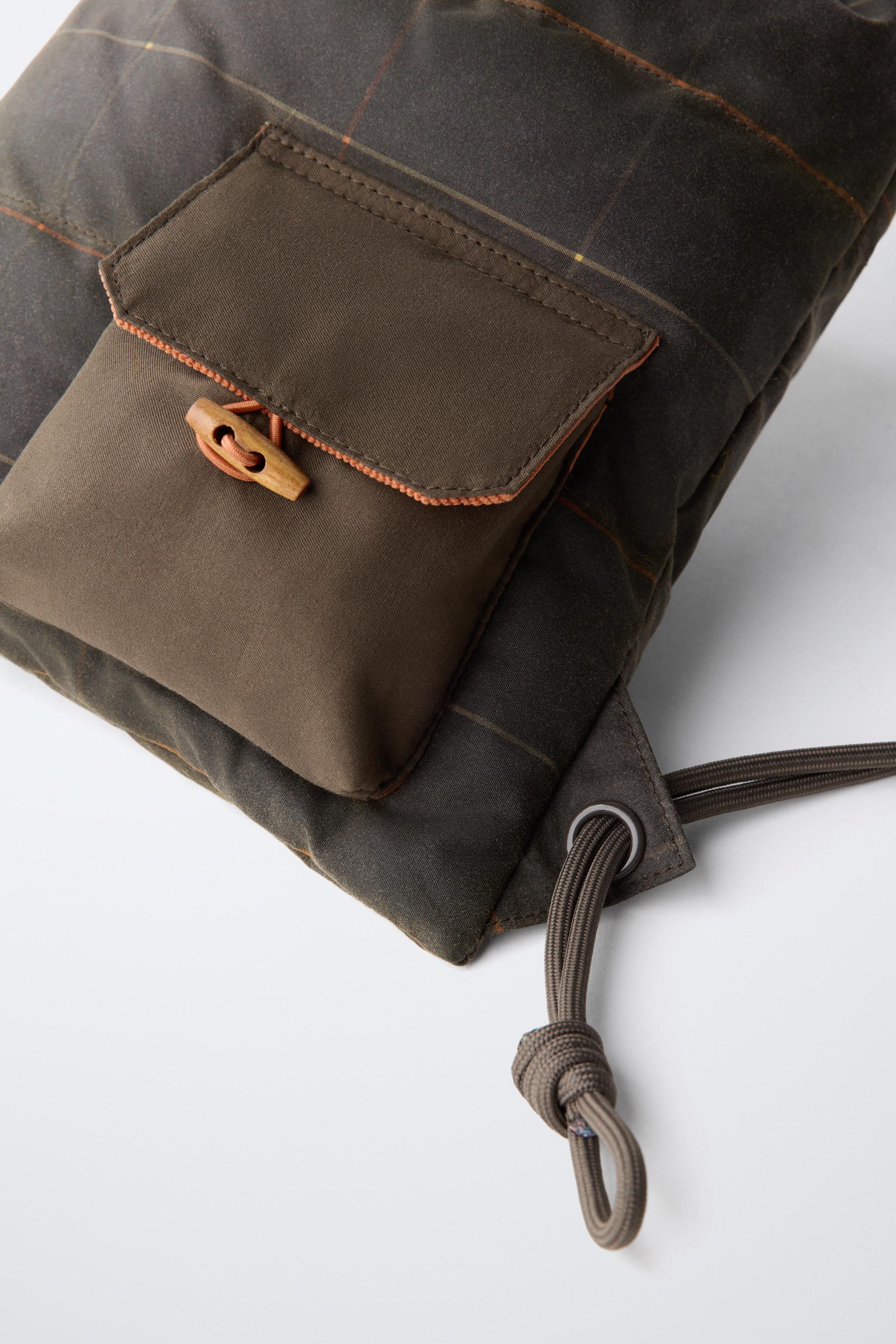 ZARA TIMELESS - CHECK PRINT SACK BACKPACK