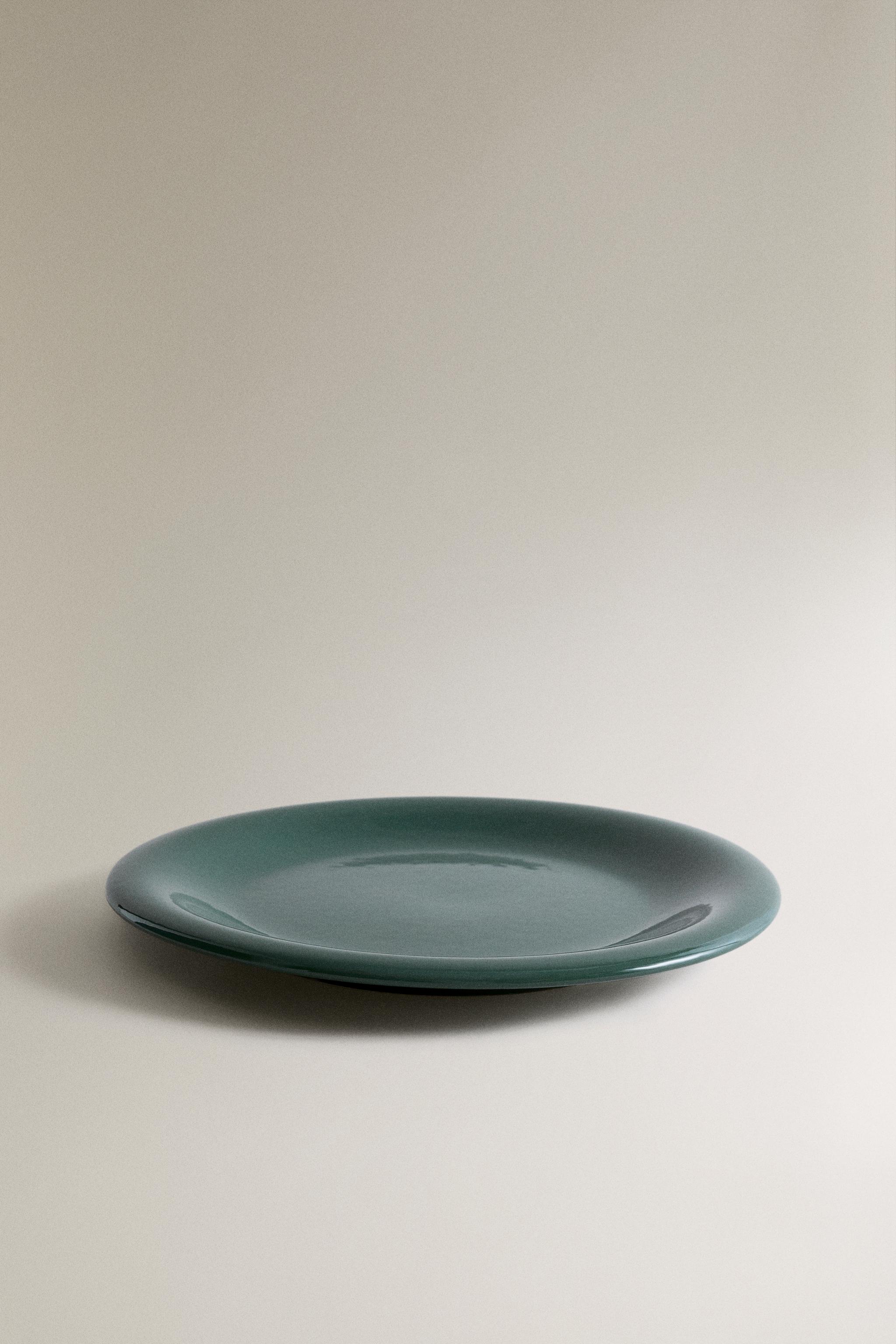 ENAMELLED STONEWARE DINNER PLATE — Green