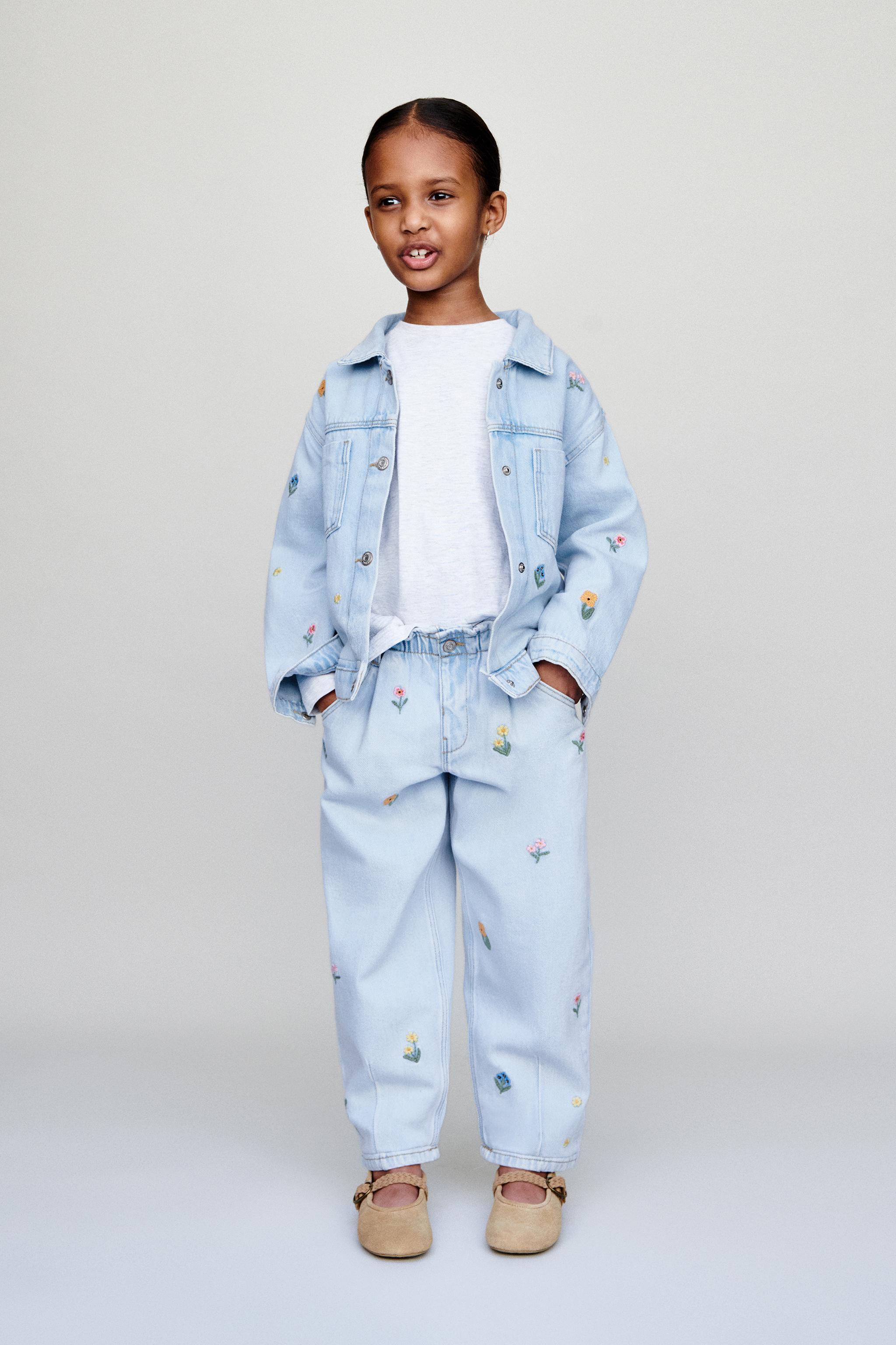 EMBROIDERED FLORAL DENIM JACKET - Blue | ZARA United States