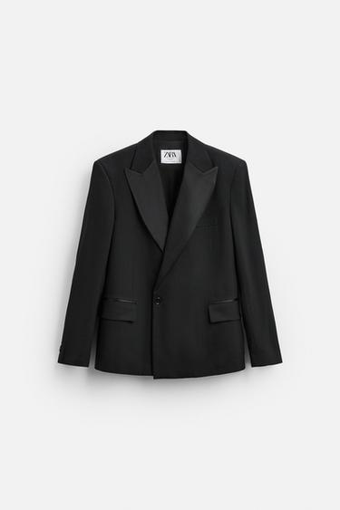 Zara LIMITED EDITION TUXEDO JACKET - Black