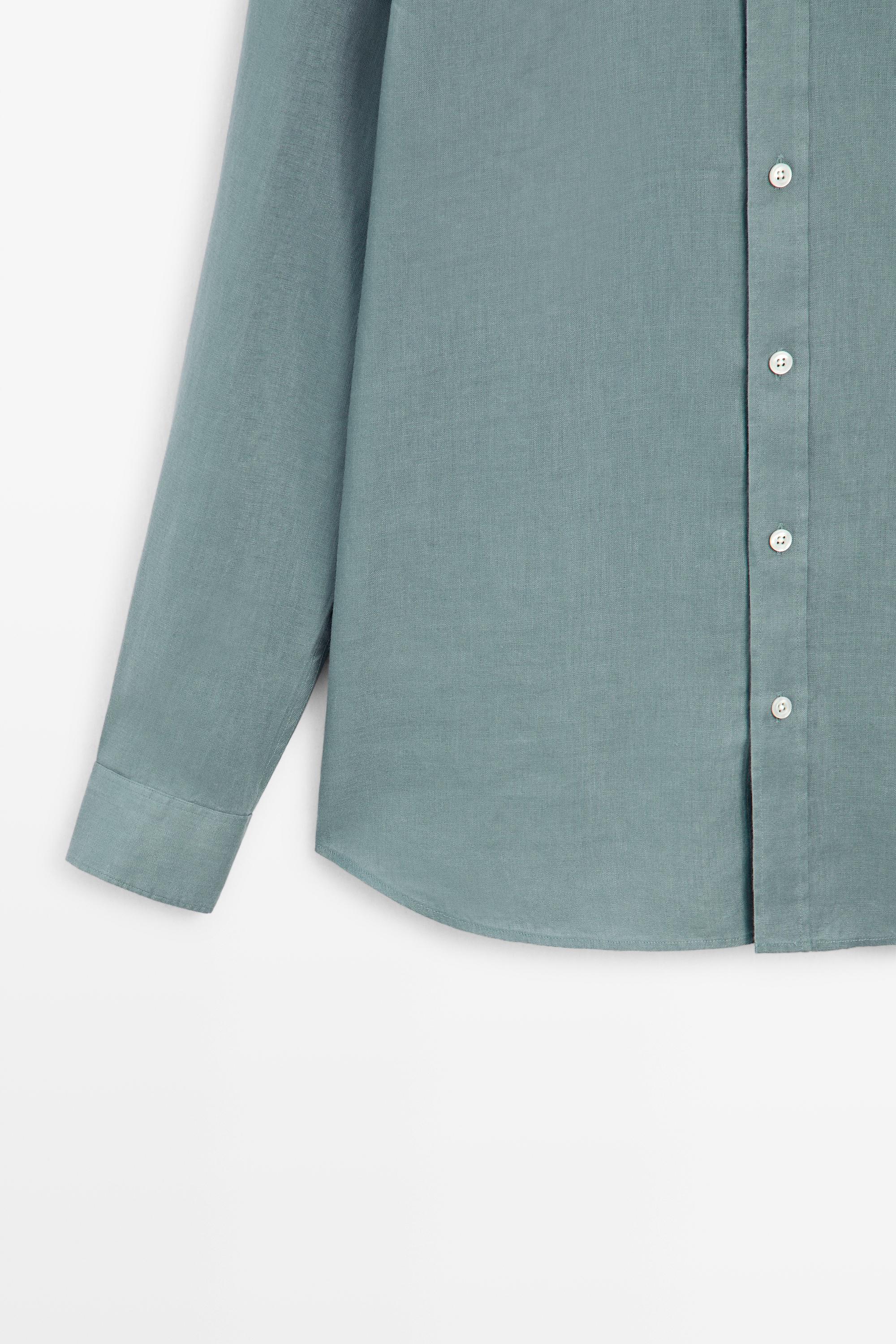 100% linen slim fit shirt
