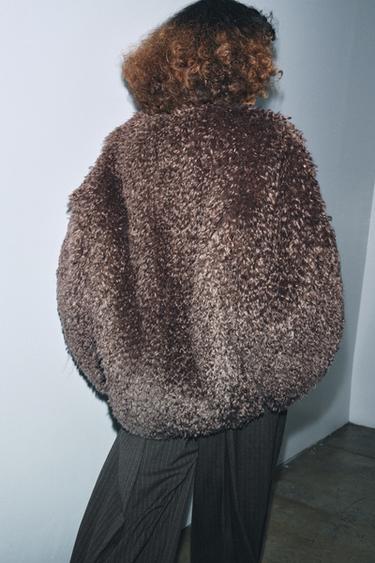 BOMBERJACKE AUS KUNSTFELL ZW COLLECTION - Braun / Braungrau von Zara