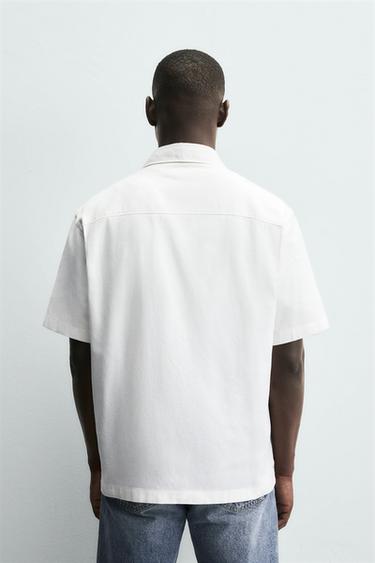 CHEMISE EN COTON ET LIN - Blanc de Zara - Image 2