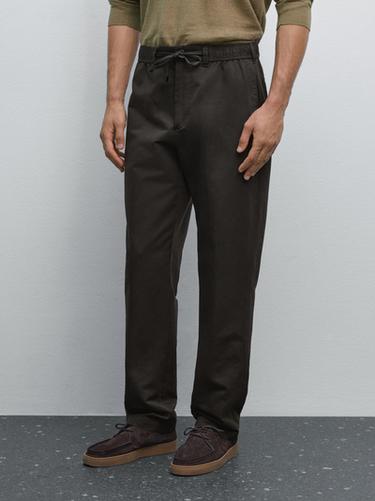 Pantalon de jogging en coton mélangé - Acier de Zara