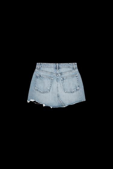 TRF DENIM RIPPED MINI SKIRT - Light blue by Zara