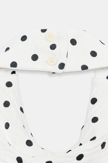 TOP HALTER À POIS - Blanc / Noir de Zara - Image 9