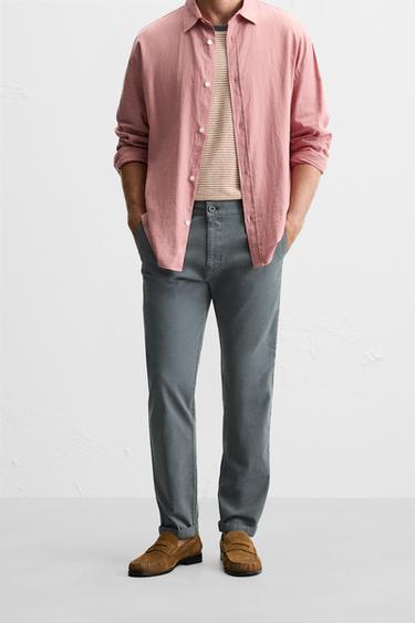 БРЮКИ ЧИНОС SKINNY FIT — МЯГКИЙ СЕРЫЙ от Zara