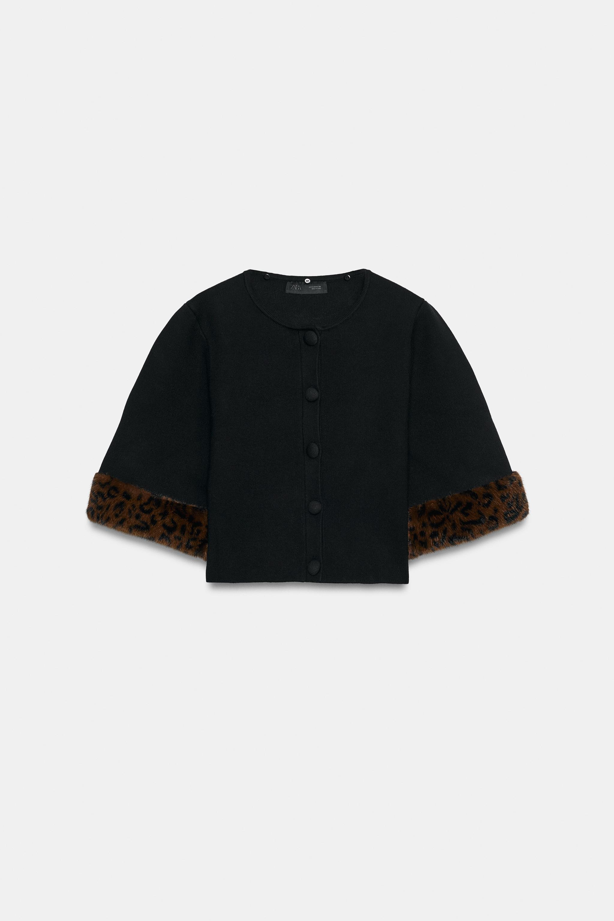 VESTE COURTE EN MAILLE À COL DÉTACHABLE