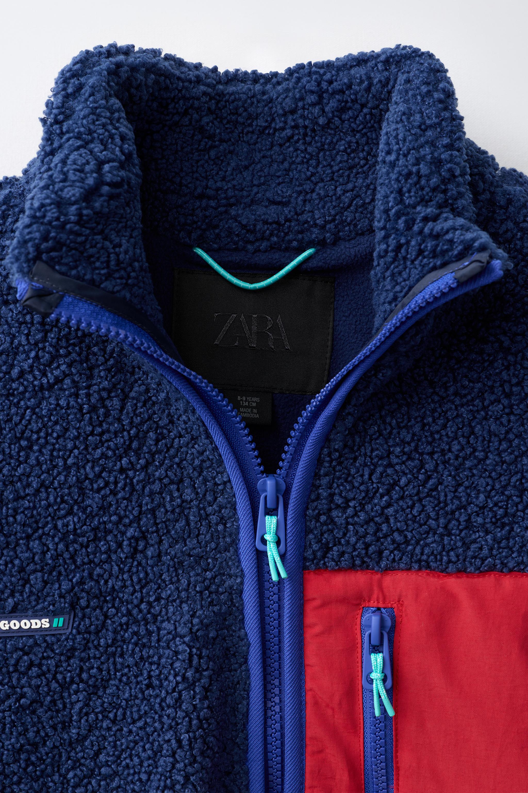 BLOUSON EFFET MOUTON COLORBLOCK