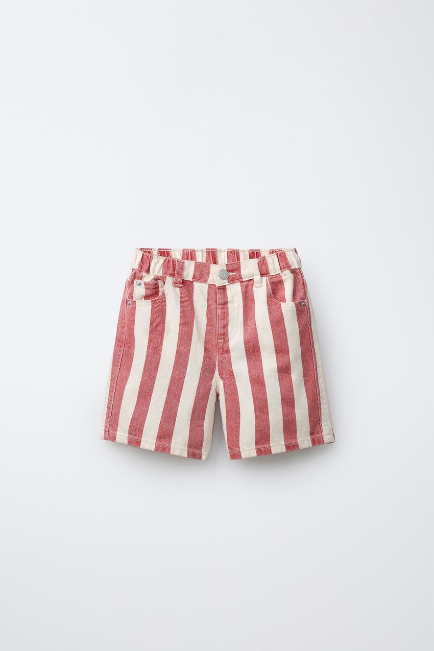 Bermuda Zara Baggy Ceinturé Rouge - Taille S - Coupe Décontractée Féminine