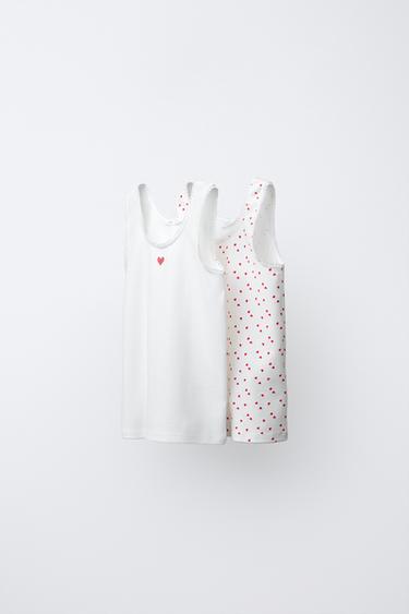 حزمة تيشرتين بقلوب - خَام الخاص بـ Zara - صورة 0