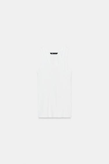 CAMISETA MANGA SISA - Blanco roto de Zara