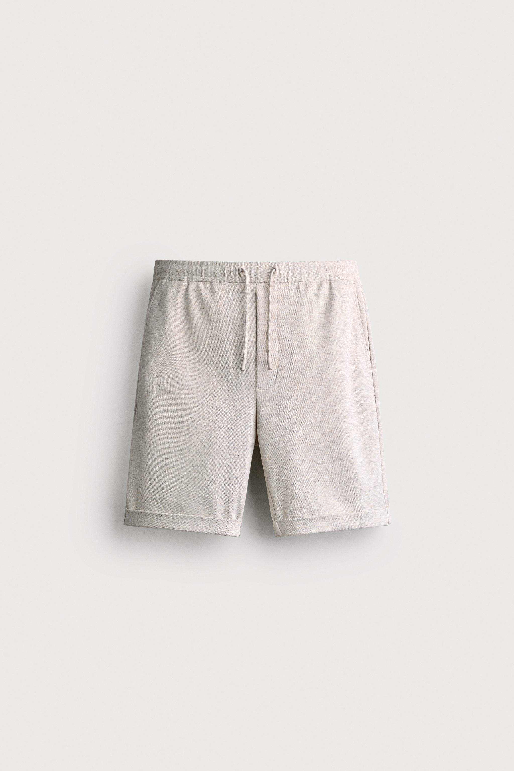 COMFORT REGULAR FIT SHORTS — Ecru / Marl
