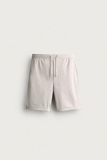 Zara 舒適版標準短褲 - 裸色 / 斑紋