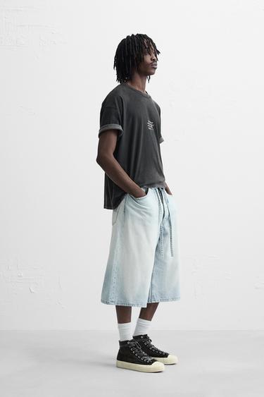 FADED T-SHIRT WITH PATCH - Dark anthracite by Zara - Image 3