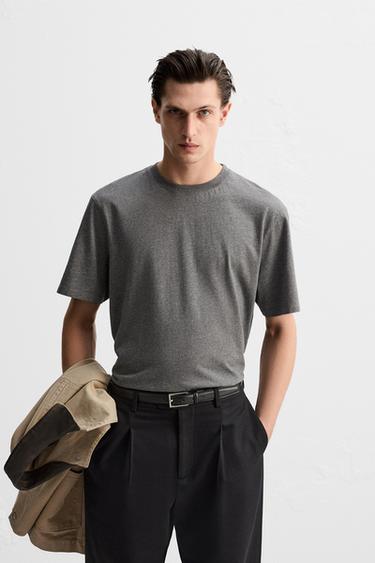 MEDIUM WEIGHT T-SHIRT - Anthracite grey by Zara