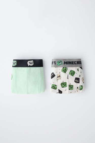 6-14 ANS/ LOT DE DEUX BOXERS MINECRAFT © MOJANG AB. ™ - Vert / Écru de Zara - Image 4