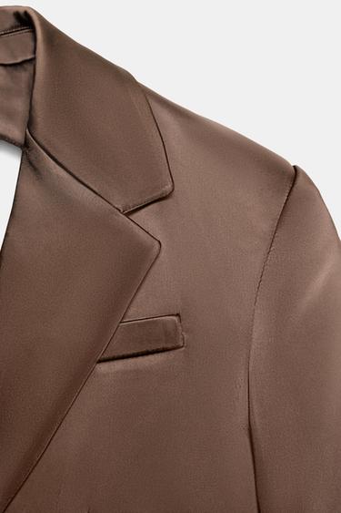 SATIN BLAZER WITH BACK VENTS - Marron chocolat de Zara - Image 11