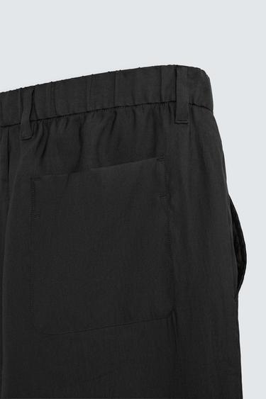 RELAXED FIT FLOWING TROUSERS - Black by Zara - Image 9